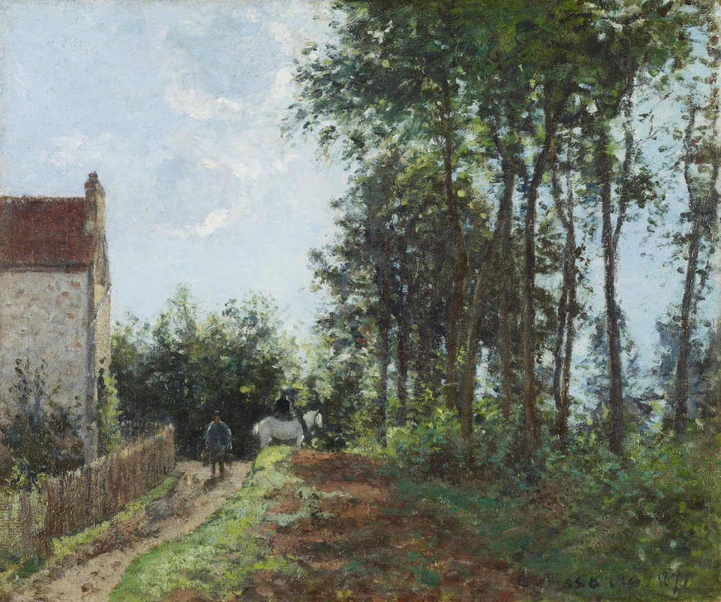 The Road Near the Farm, 1871 by Camille Pissarro - Paper Print
