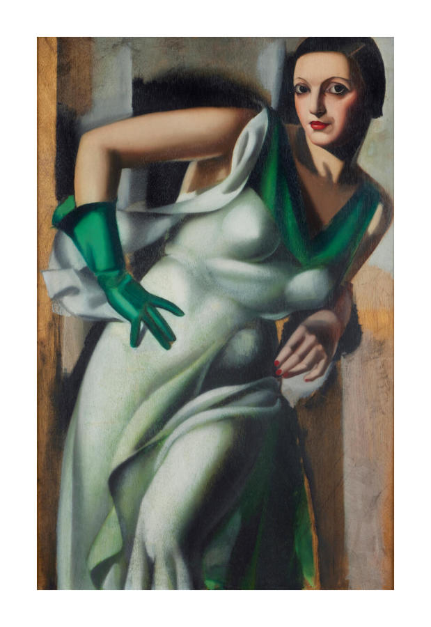 slim fit dress slacks Young Girl in Green by Tamara de Lempicka