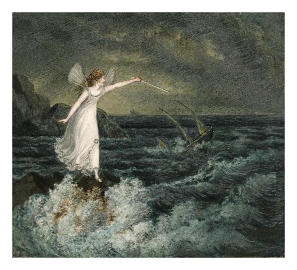 A Fairy Waving Her Magic Wand Across a Stormy Sea by Amelia Jane
