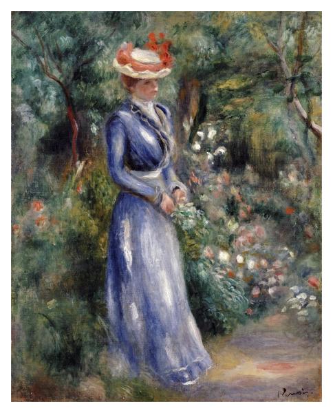 Woman In a Blue Dress by Pierre-Auguste Renoir | Paper Print | Custom  Prints and Framing from Global Gallery