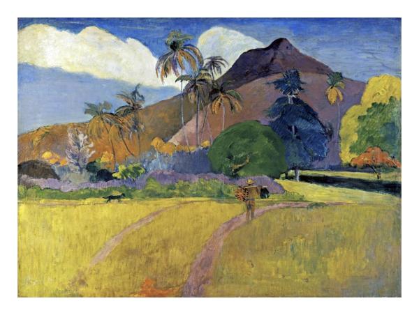 Tahitian Landscape with a Mountain by Paul Gauguin | Paper