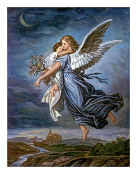 絵画 ANGEL The Guardian Angel Poster Print by Wilhelm Von Kaulbach - Item