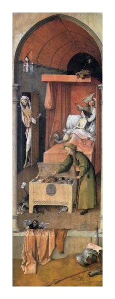 Death And The Miser by Hieronymus Bosch Paper Print Custom