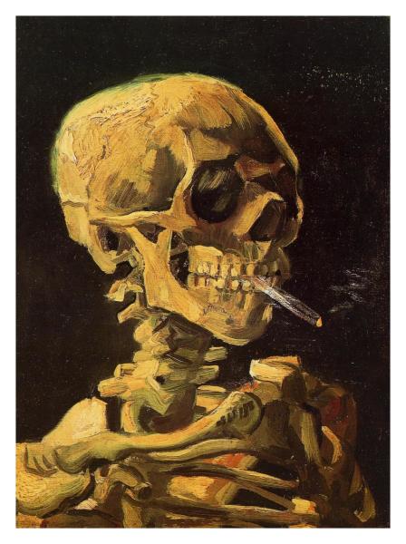 van gogh skull with burning cigarette Skull With Burning Cigarette by Vincent Van Gogh | Paper Print