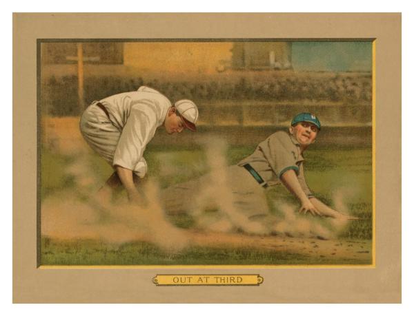 american tobacco company baseball cards Out at Third, Baseball Card by American Tobacco Company | Paper Print