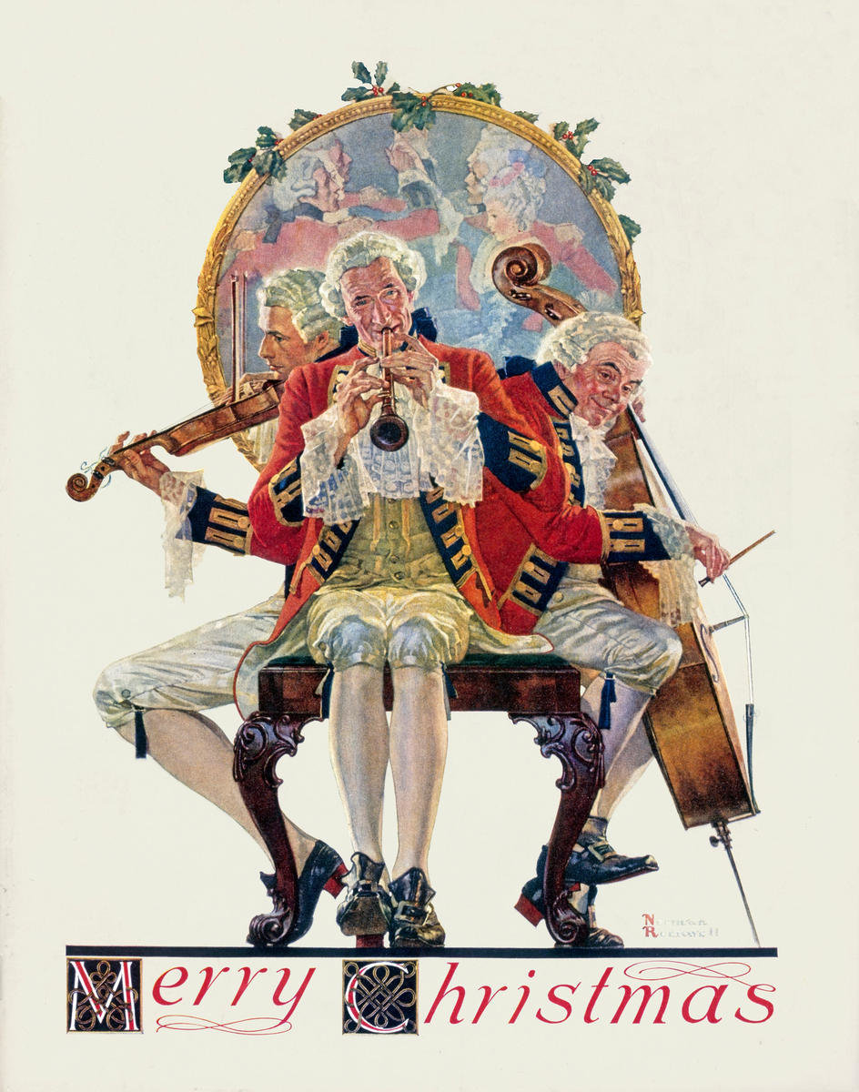 Merry Christmas, Three Musicians, 1931 by Norman Rockwell - Paper