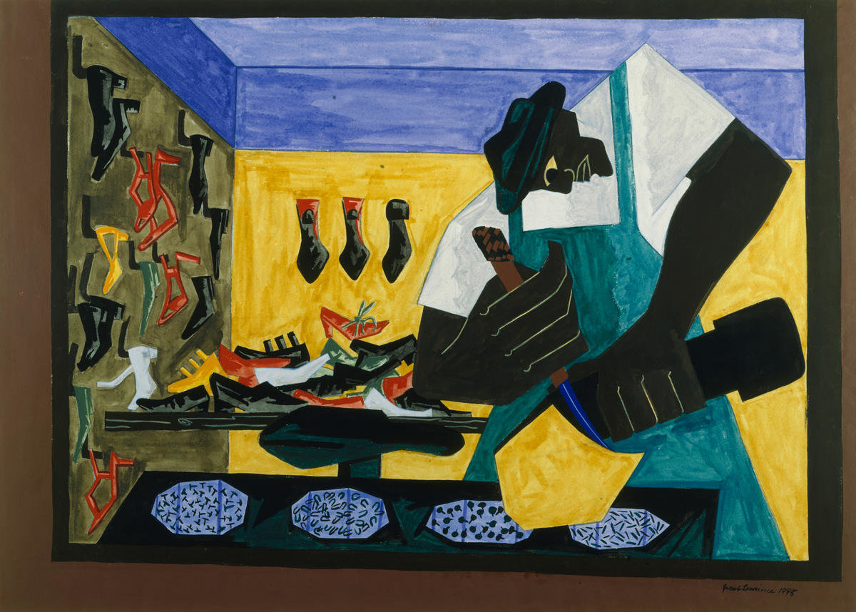 Jacob Lawrence ジェイコブ ローレンス アートプリント MOMA Jacob Lawrence Barber Shop Framed Print – MoMA Design Store