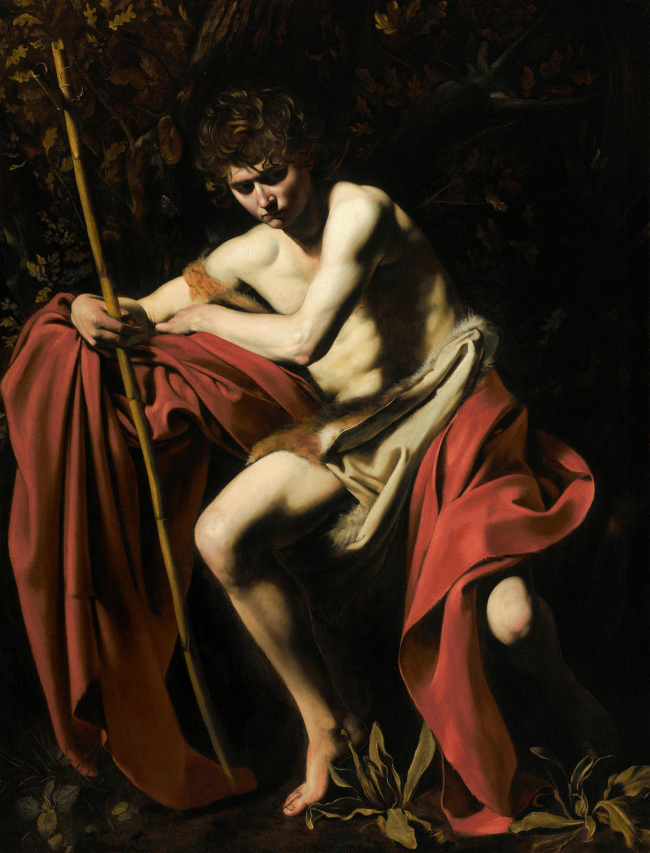 João Candido s 94 木製油絵 Saint John the Baptist in the Wilderness, 1604 by Caravaggio