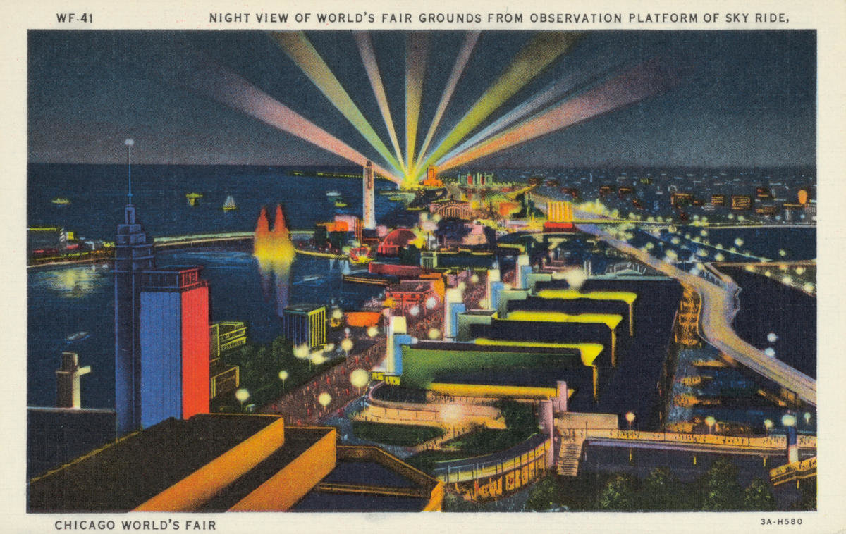 Night View of World's Fair Grounds from Observation Platform of