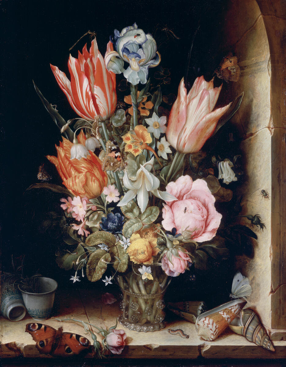 Still Life with Flowers in a Vase, 1617 by Christoffel van den