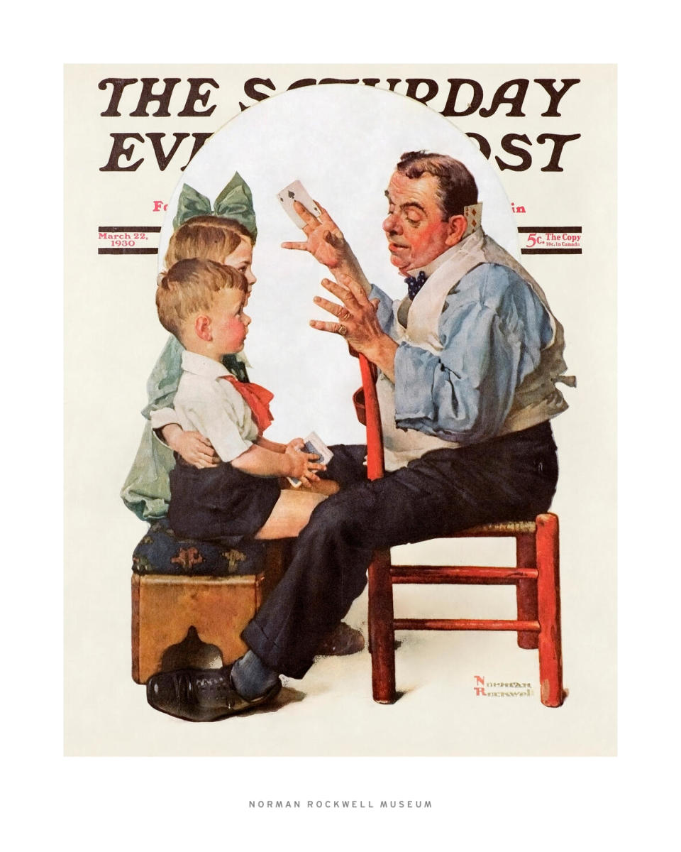 Card Tricks, 1930 by Norman Rockwell - Paper Print - Norman