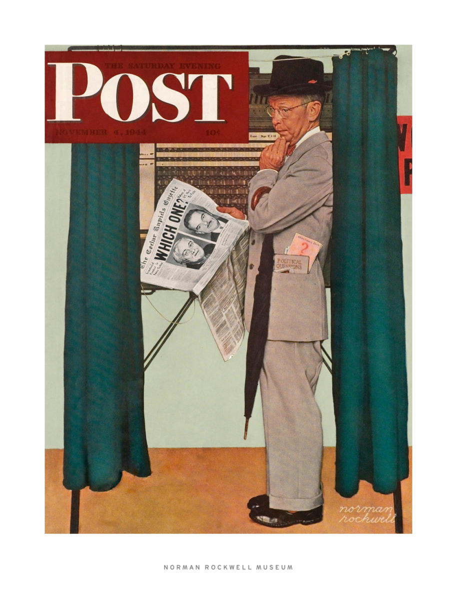 【洋書】Norman Rockwell 1945 Print Norman Rockwell Vermont Man Freedom of Speech