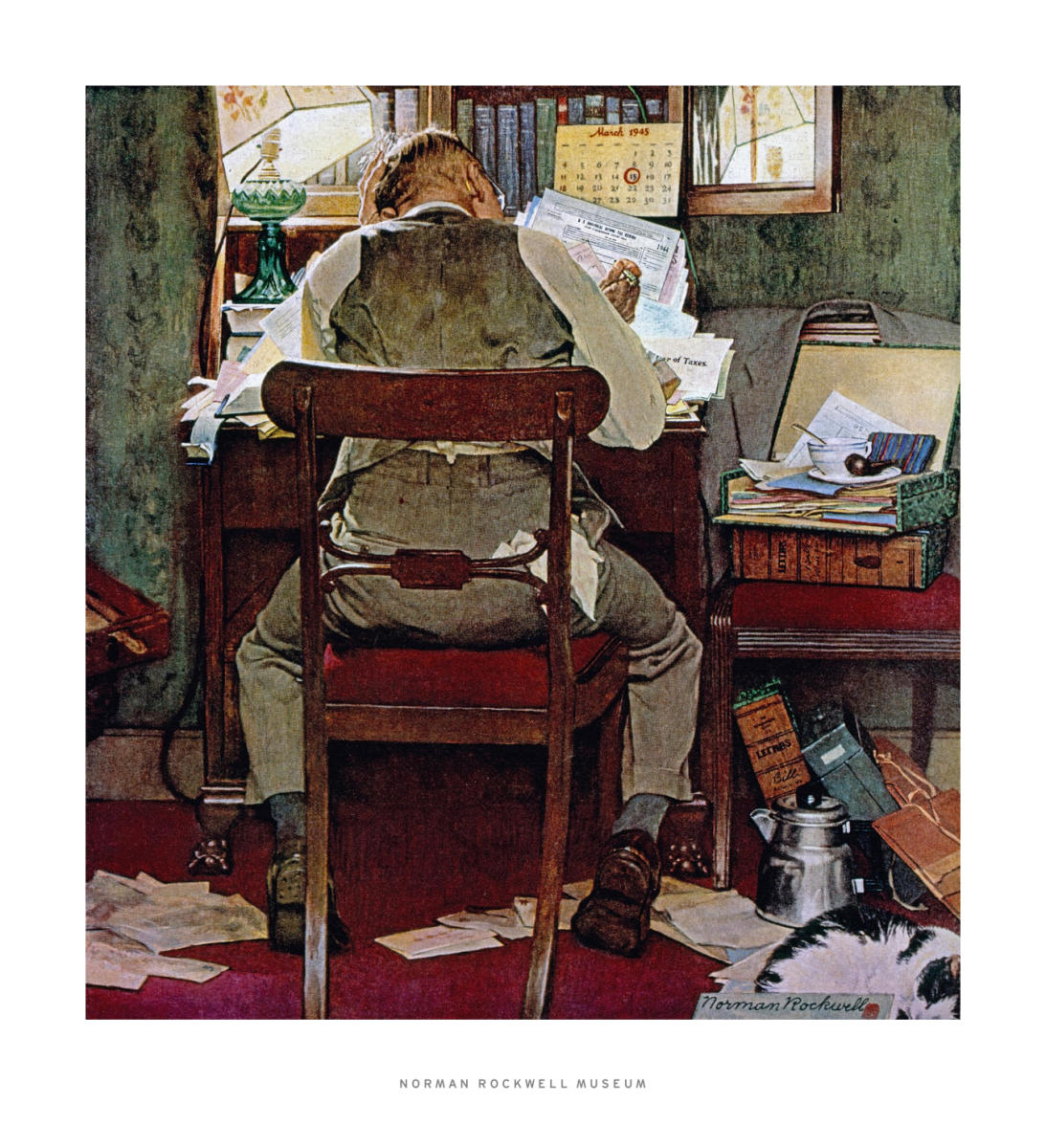 Artist Facing Blank Canvas By Norman Rockwell Art Reproduction