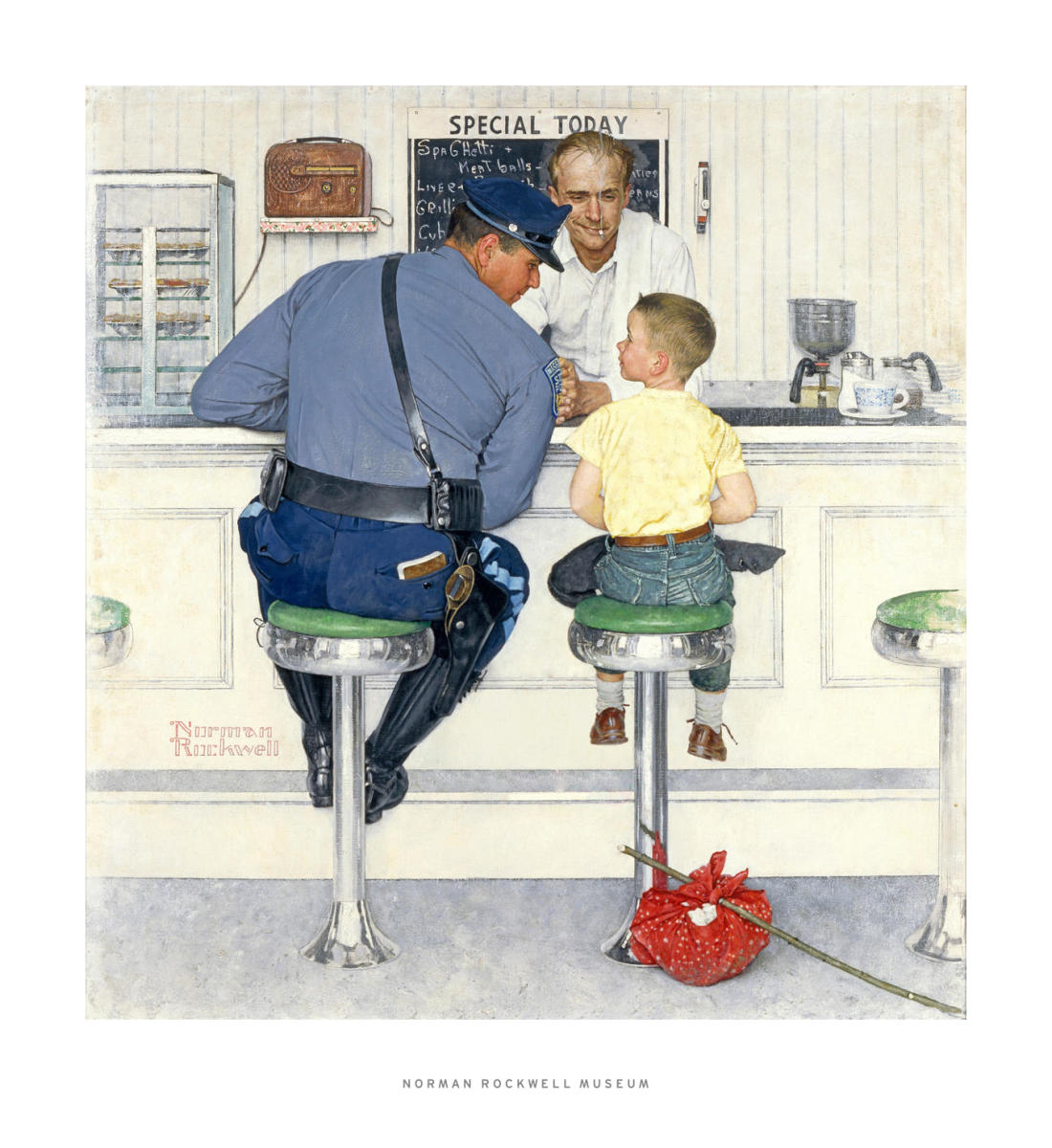  Gone Fishing, 1930 by Norman Rockwell Poster