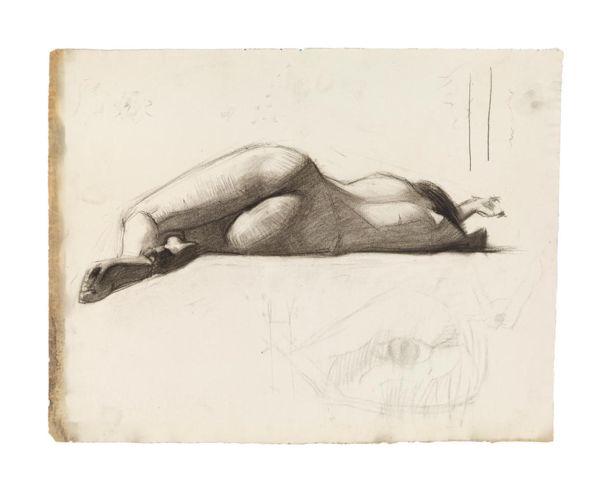 Reclining Female Nude, Rear View, 1900-1906 by Edward Hopper - Paper Print  - Whitney Print Shop - Custom Prints and Framing From the Whitney Museum of  American Art