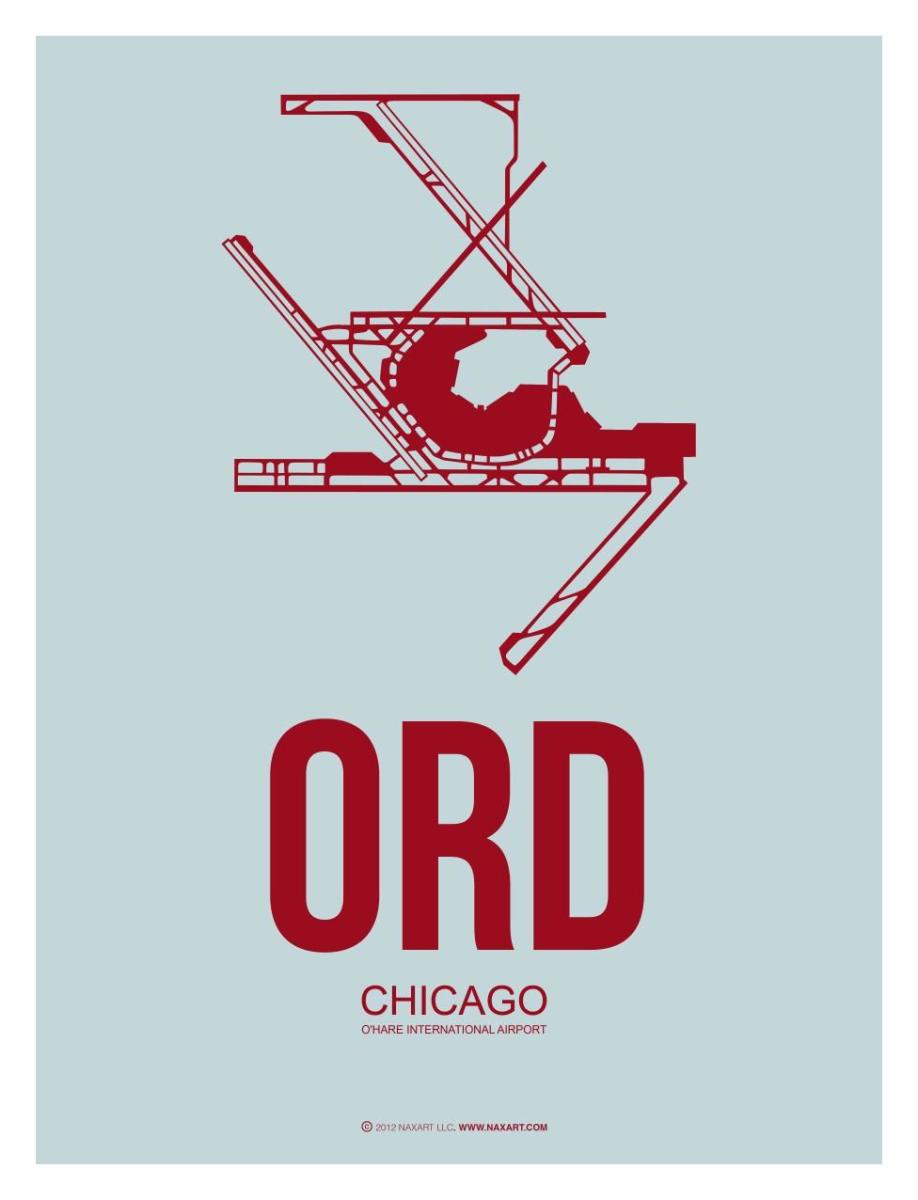 dom Underskrift maskine ORD Chicago Poster 3 by NAXART Studio - Canvas Print at NAXART.com