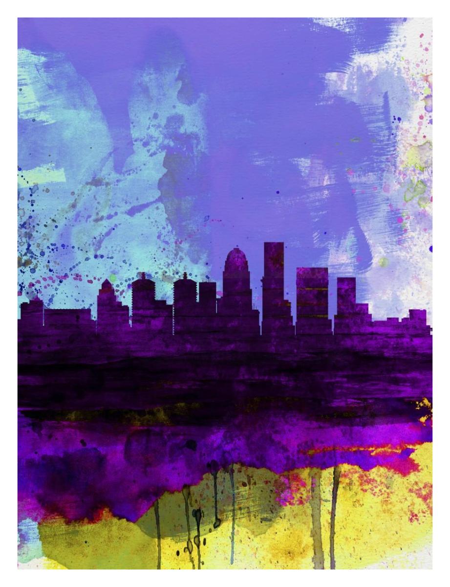 Louisville wall art print watercolor 2