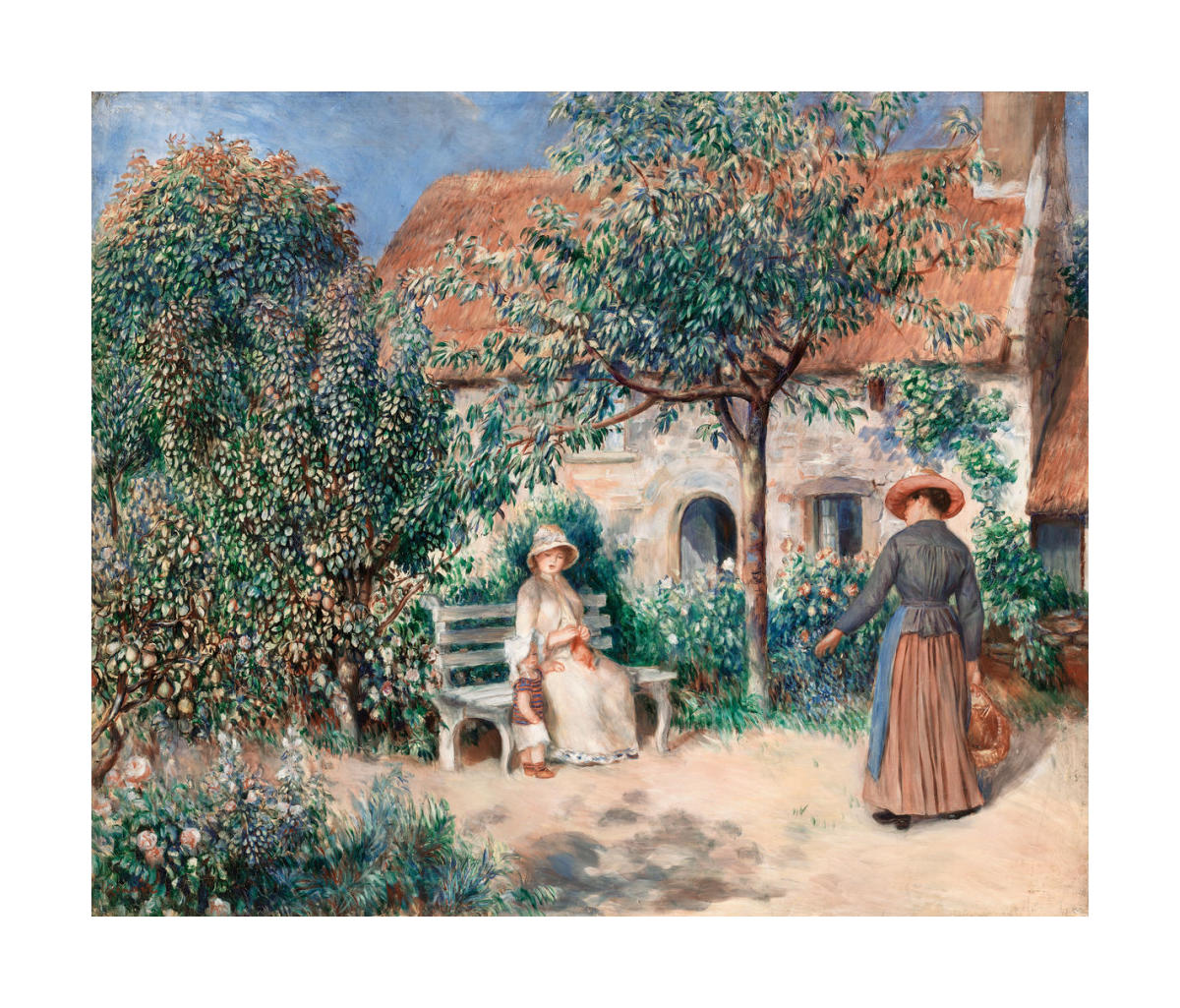 Pierre-Auguste Renoir,In Brittany,Garden view child and mother,Framed Prints,wall art prints,large wall art oversized,f1345