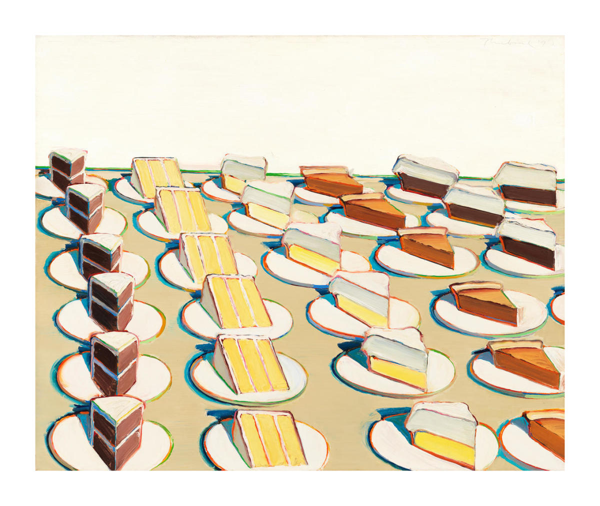 ウェイン・ティーボー　Wayne Thiebaud 「パイカウンター」 Pie Counter, 1963 by Wayne Thiebaud - Paper Print - Whitney Print