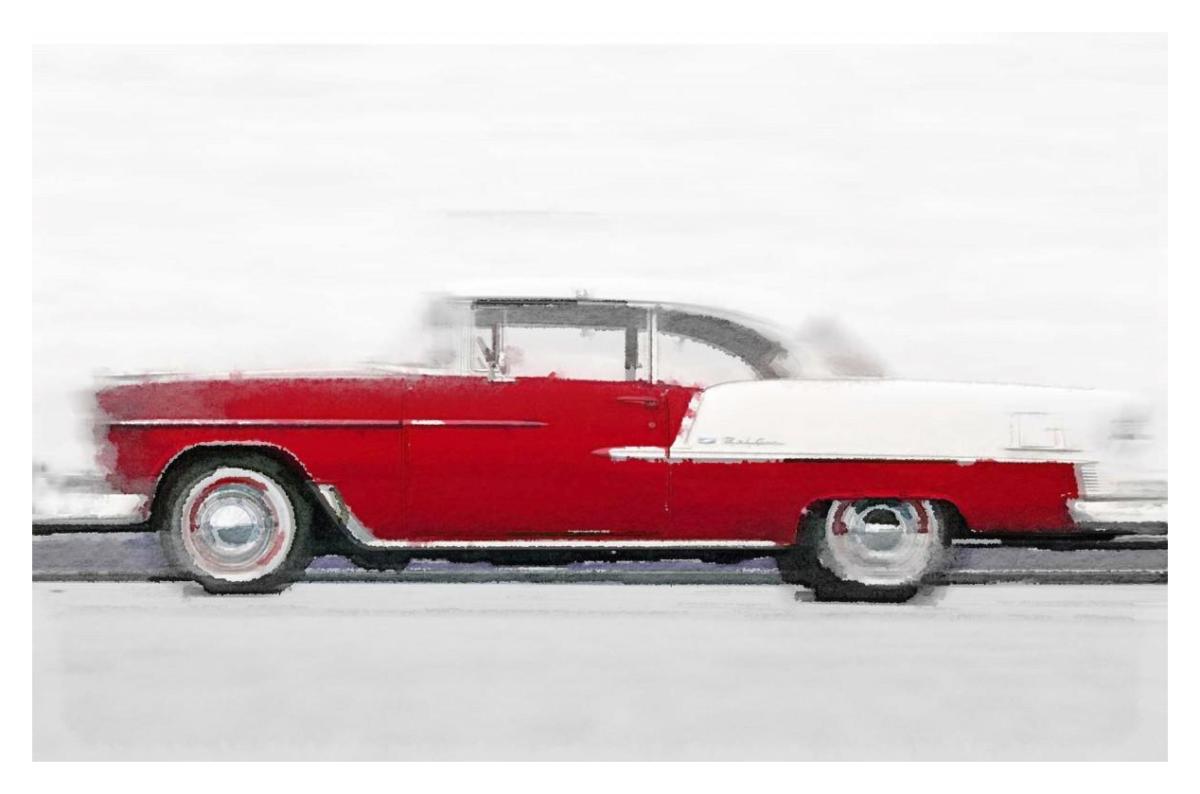 1955 Chevy Bel Air Watercolor by NAXART Studio - Canvas Print at 