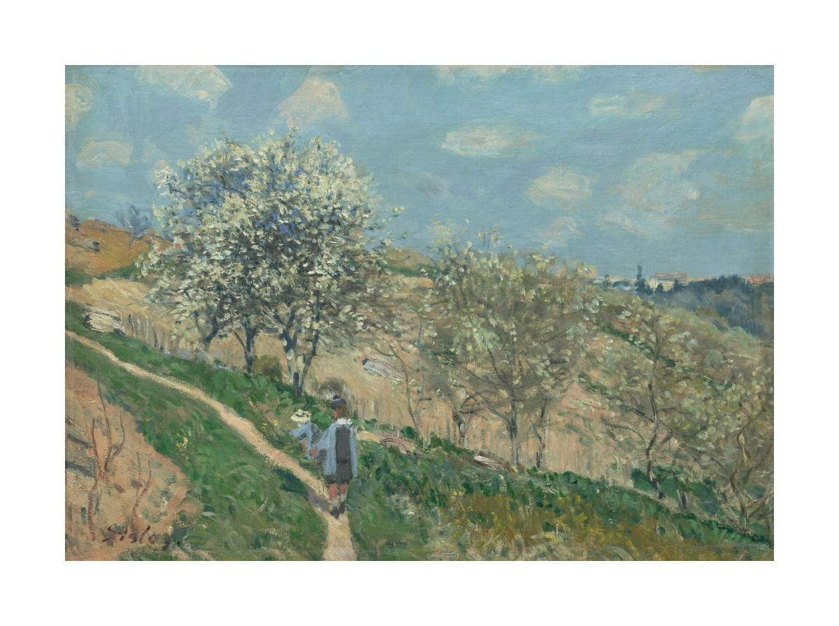 Landscape (Spring at Bougival), c. 1873 by Alfred Sisley - Paper