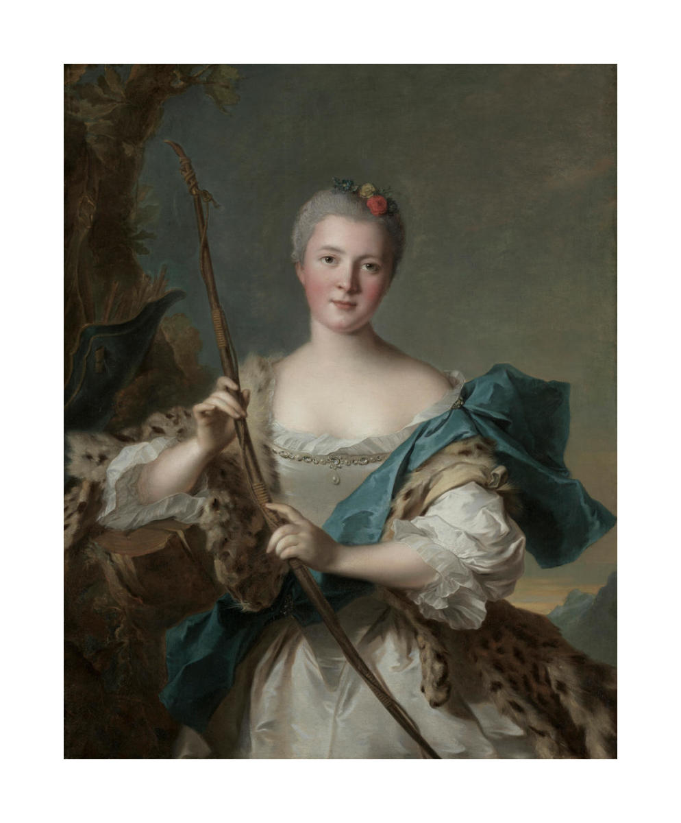 Portrait of a Woman as Diana, 1752 by Jean-Marc Nattier - Paper