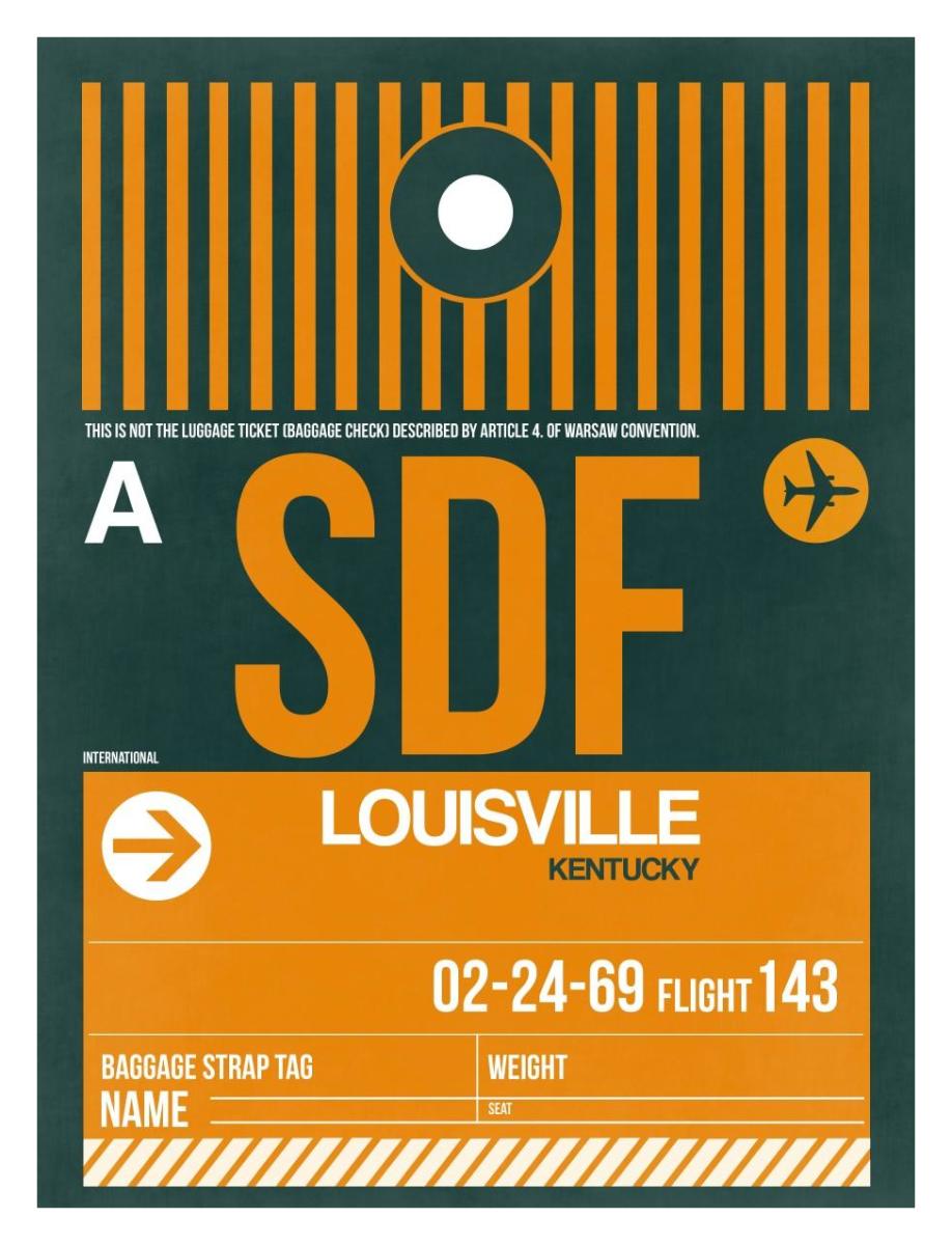 SDF Louisville Luggage Tag I Poster by Naxart Studio - Fine Art