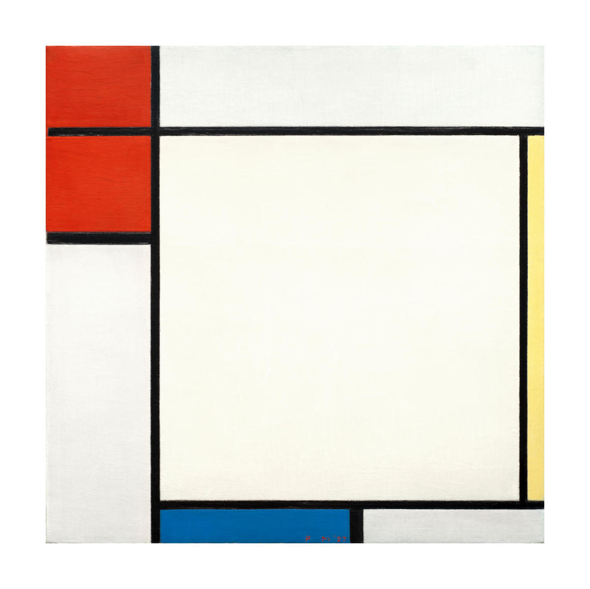 Composition with Red, Yellow, and Blue, 1927 by Piet Mondrian