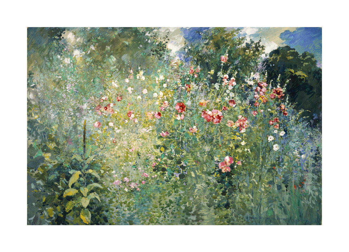 A Garden Is a Sea of Flowers, 1912 by Ross Sterling Turner - Paper