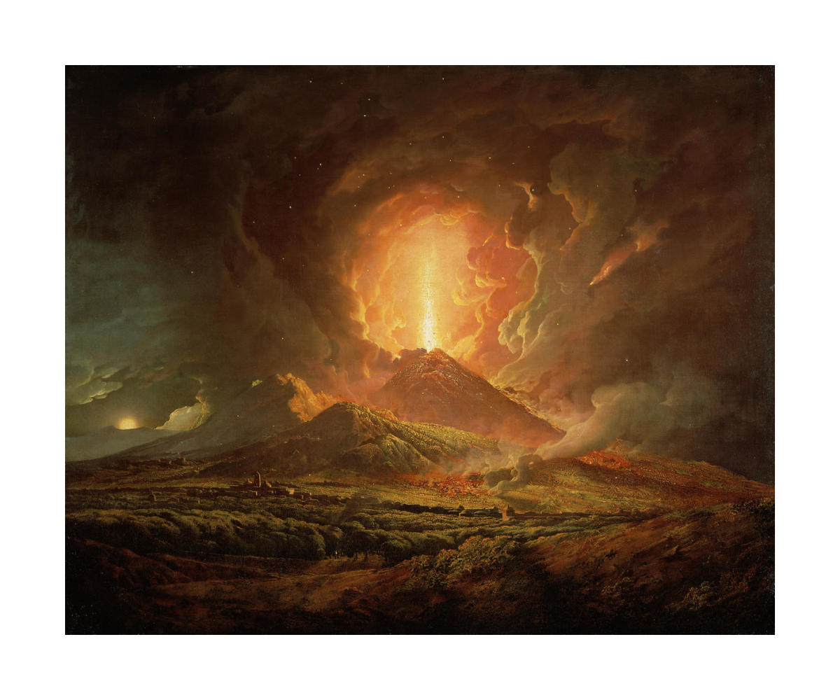 V. G. Palumbo 水彩画 Il Ciclope di Appi Vesuvius from Portici, ca.1774-76 by Joseph Wright of Derby