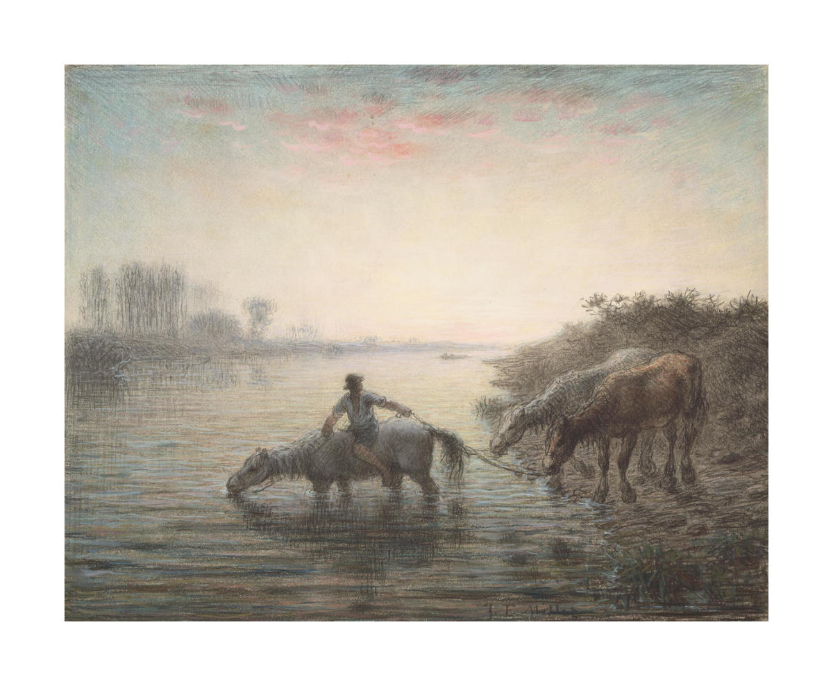 Watering Horses, Sunset, 1866 by Jean-François Millet