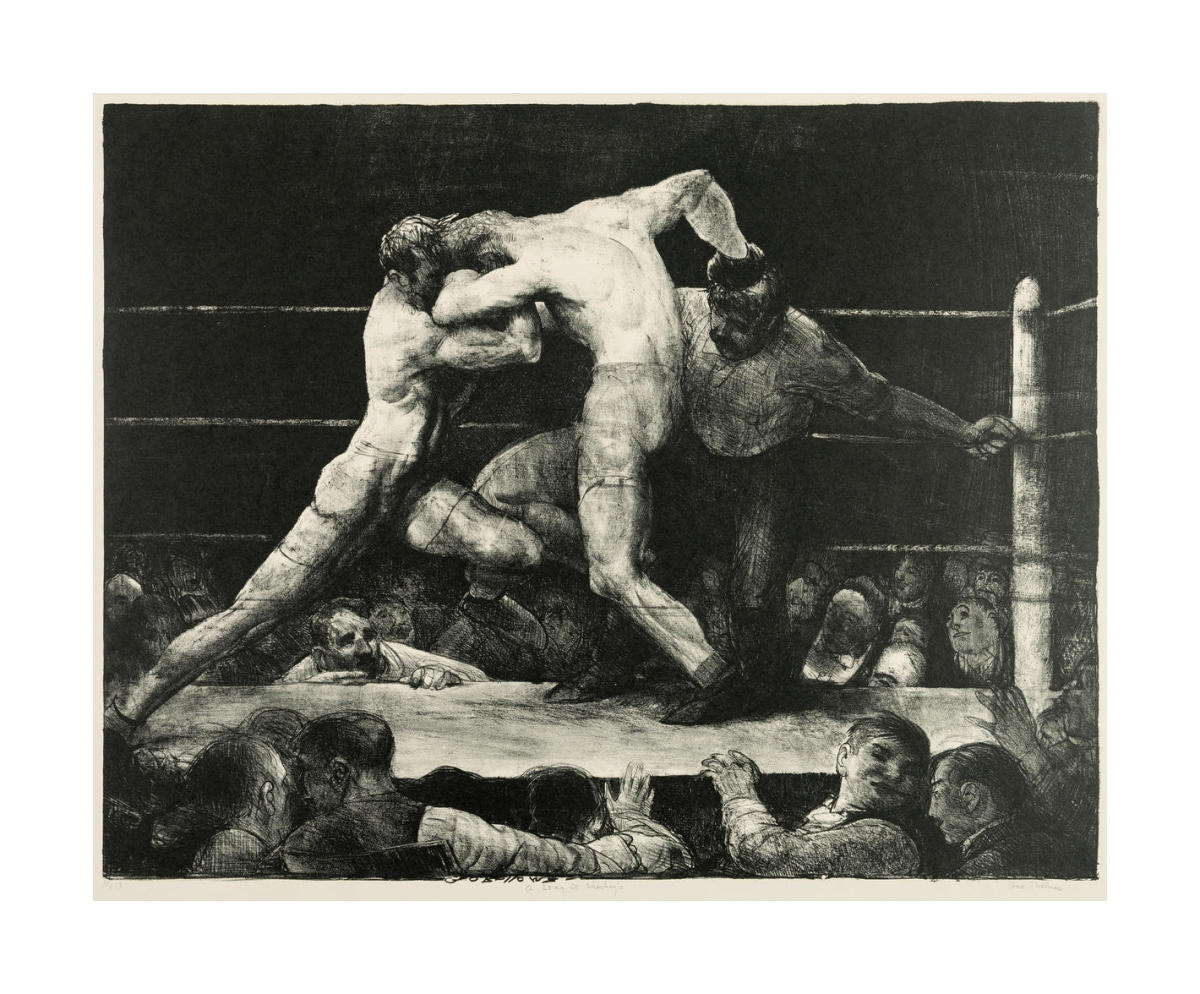 overstockArt Stag Night at Sharkey Framed Oil Reproduction of an Original Painting by George Wesley Bellows 