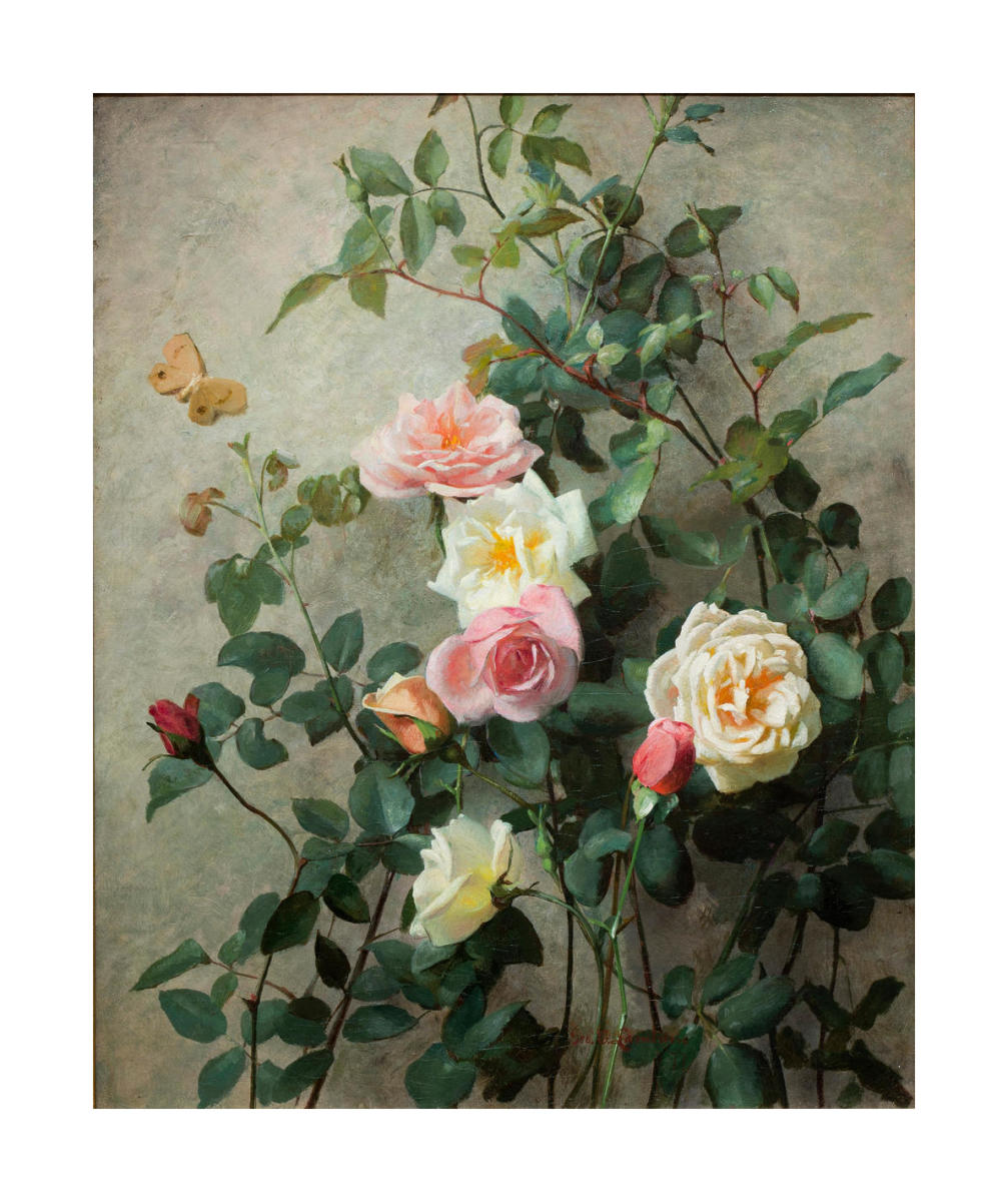 Roses on a Wall, 1877 by George Cochran Lambdin - Paper Print