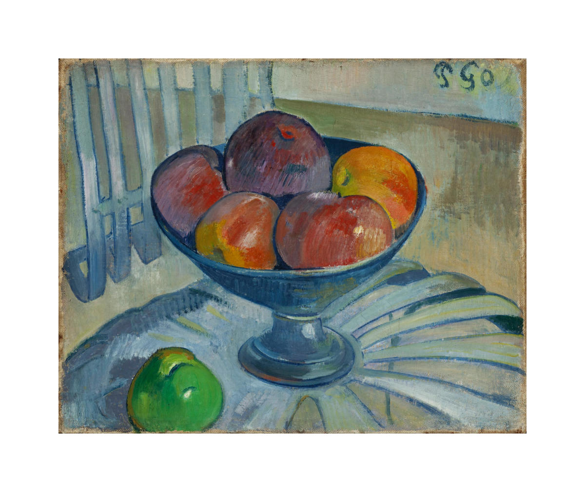 Fruit Dish on a Garden Chair, circa 1890 by Paul Gauguin - Paper