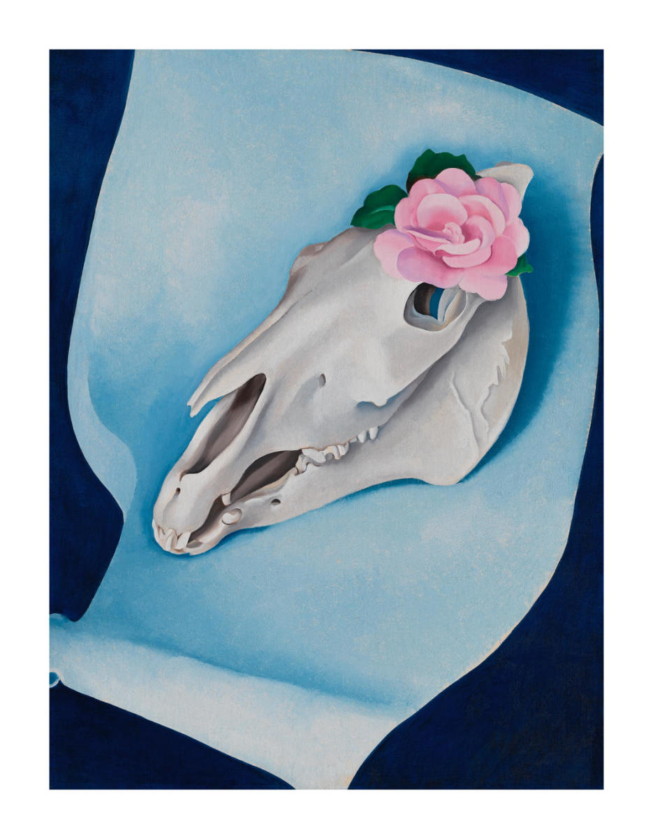 Horse's Skull with Pink Rose, 1931 by Georgia O'Keeffe - Paper