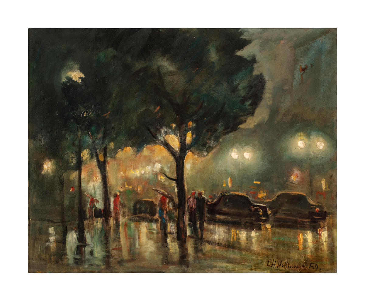 A Rainy Night in New York, 1950 by Charles Hoffbauer - Paper