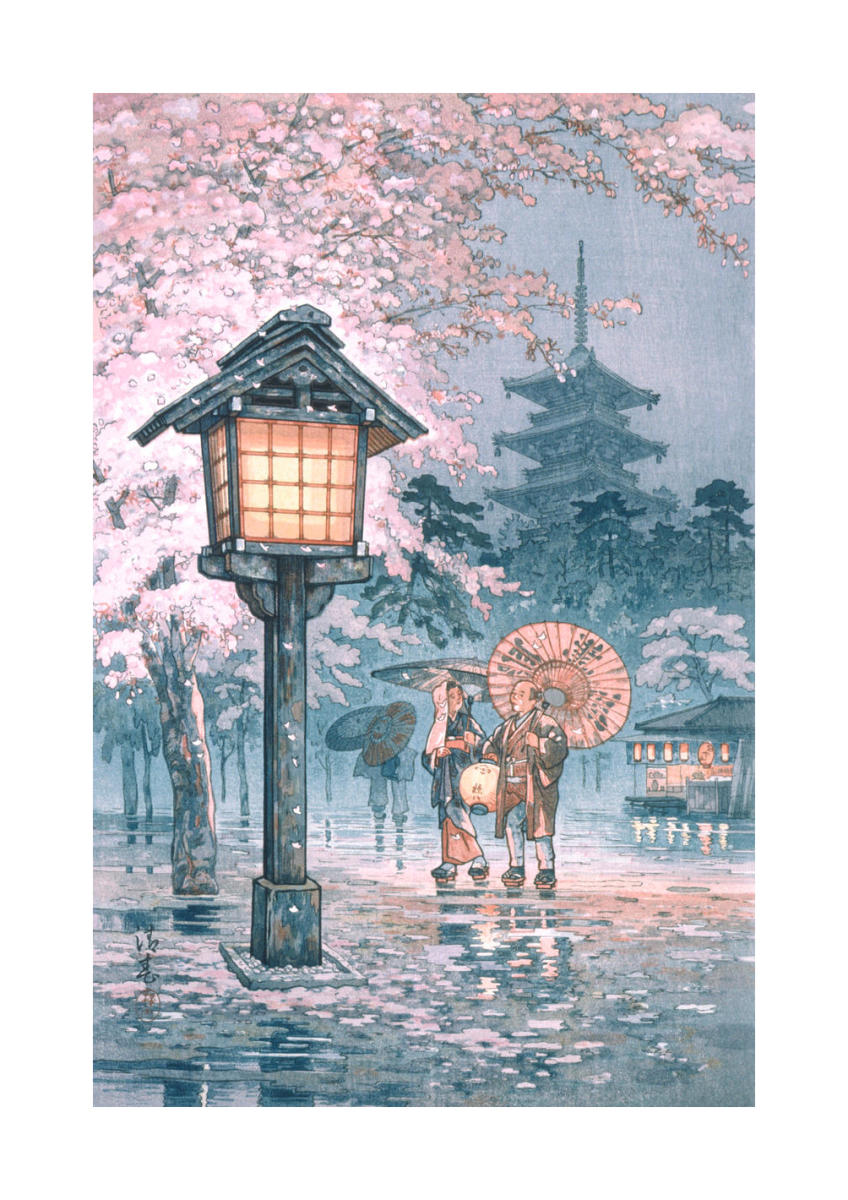 Cherry Blossoms at Night in Rainy Weather, Tokyo, 1921 by