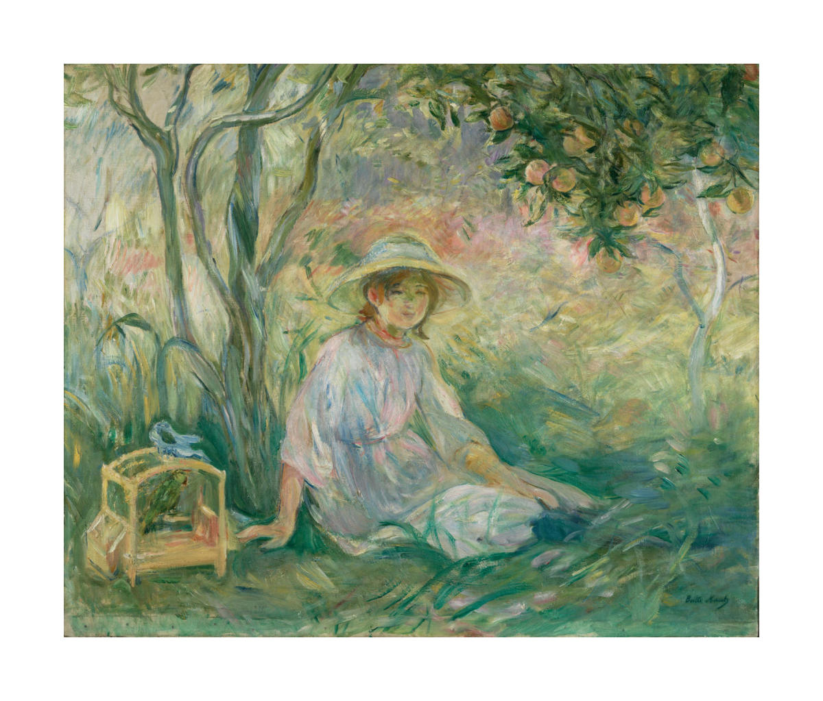 Under the Orange Tree, 1889 by Berthe Morisot - Paper Print
