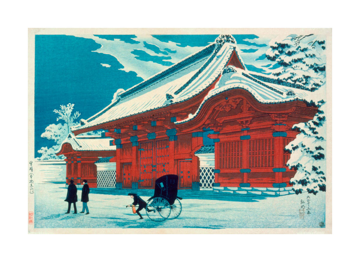 The Red Gate of Hongo in Snow (Yuki hare), 1926 by Takahashi