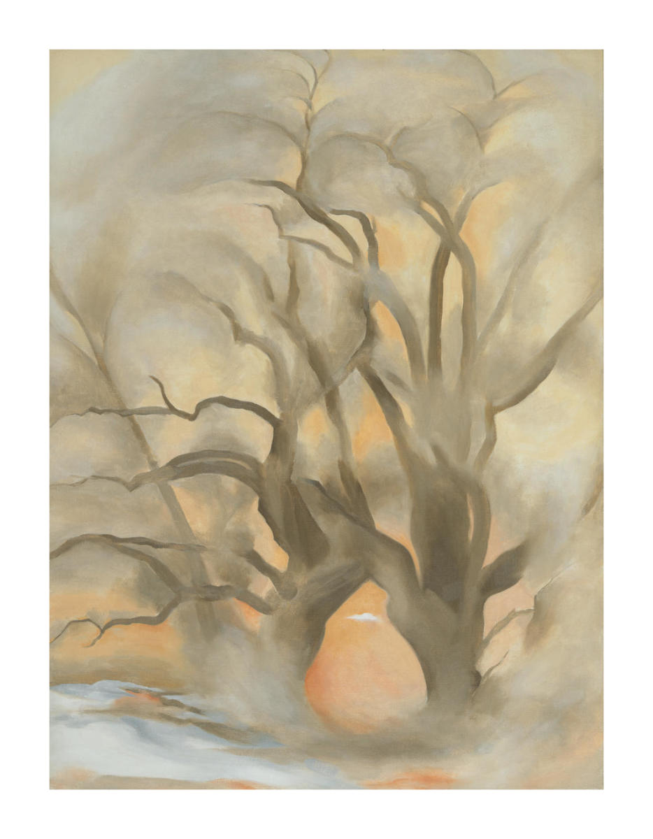 Winter Cottonwoods East IV, 1954 by Georgia O'Keeffe - Paper Print