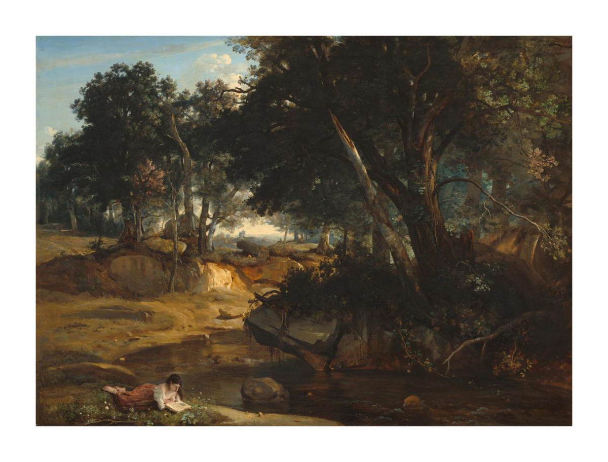 Jean Baptiste Camille, Landscape Painting store Fine Art Print, Forest of Fontainebleau, Nature Home Decor, Vintage Cow Painting, Farm Decor