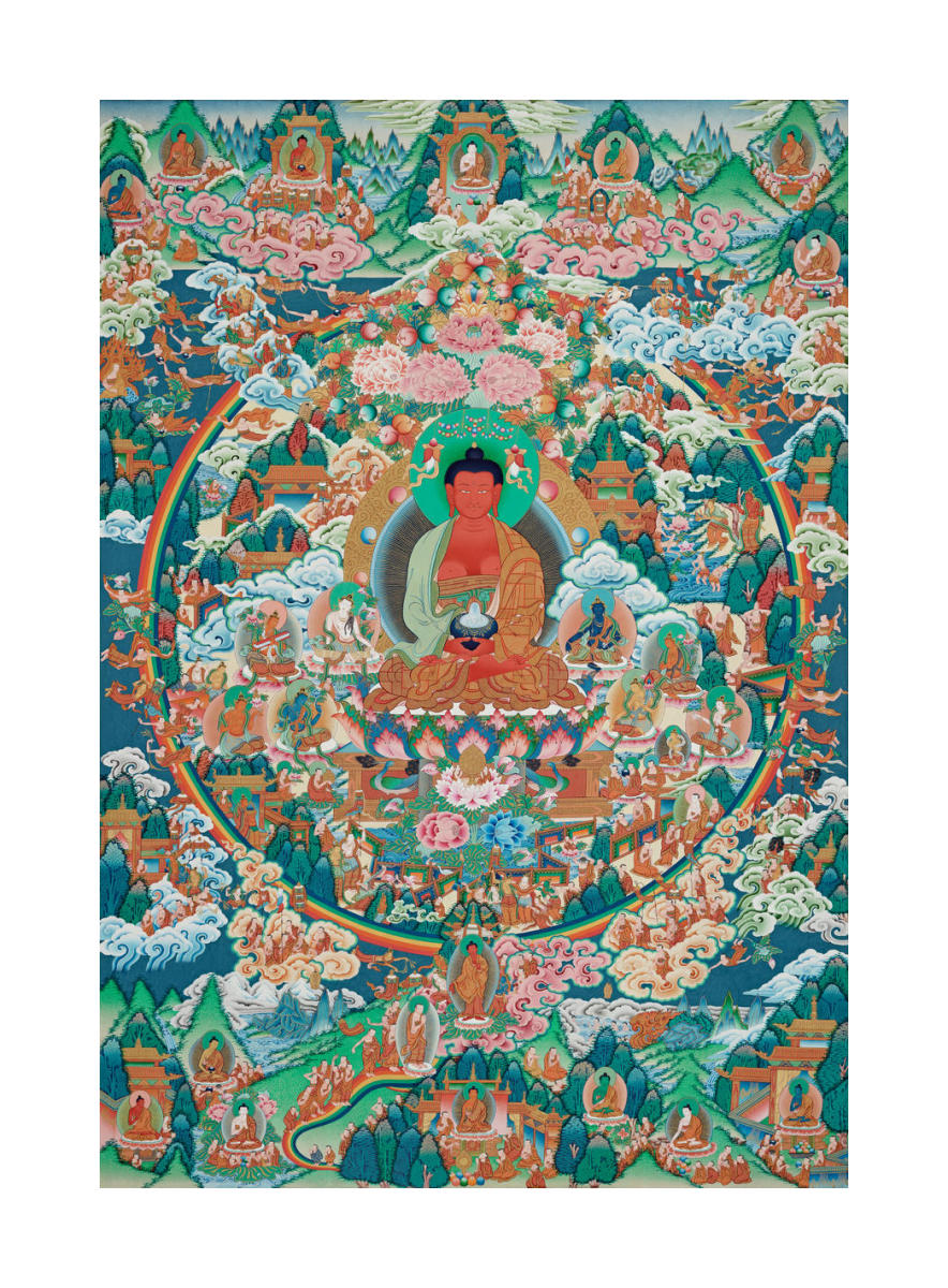 Paradise of Amitabha Buddha, 2004 by Sunlal Ratna Tamang - Paper Paradise of Amitabha Buddha, 2004 by Sunlal Ratna Tamang - Paper
