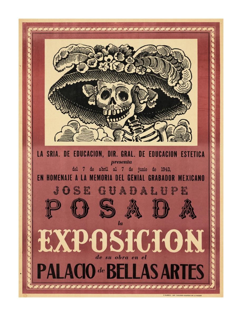 Poster advertising an exhibition of works by José Guadalupe
