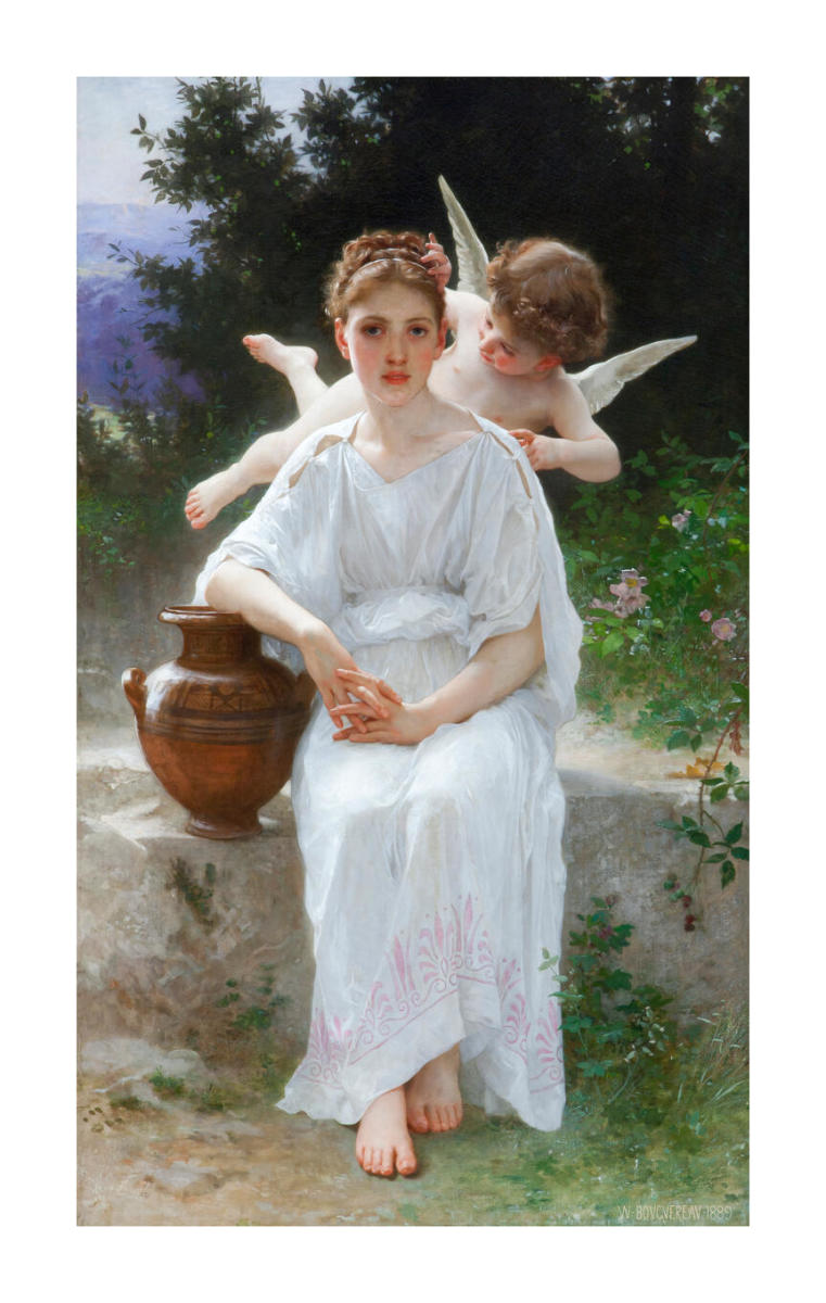 Whisperings of Love, 1889 by William-Adolphe Bouguereau - Paper