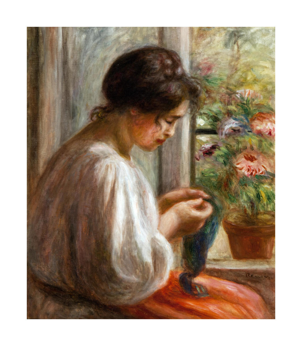 Seamstress at Window, circa 1908-1910 by Pierre Auguste Renoir
