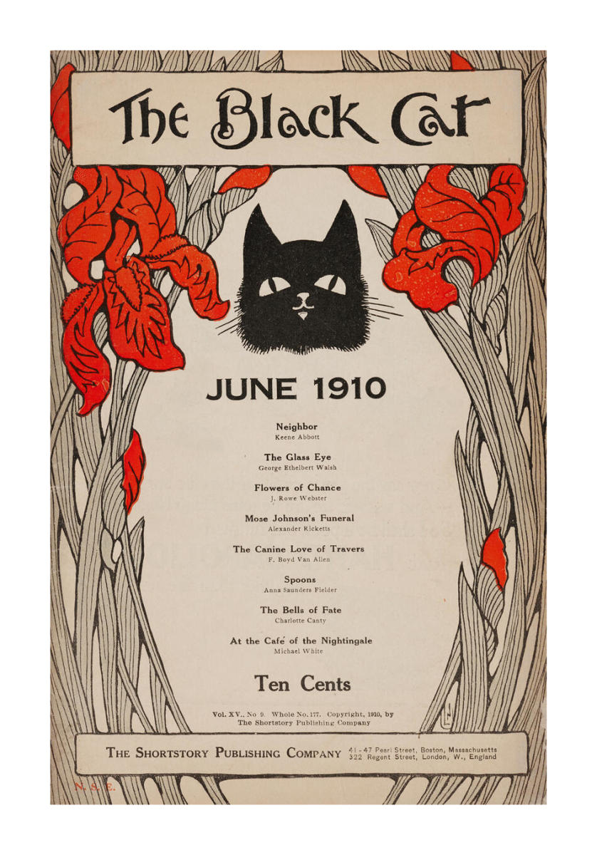 The Black Cat magazine, cover art, June 1910 by Nelly Littlehale