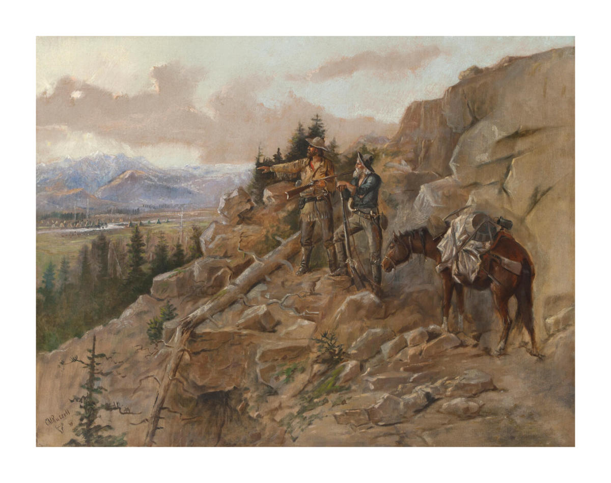 登村ヘンリー　原画　キャッスルマウンテン Trouble on the Horizon [Prospectors Discover an Indian Camp], 1893